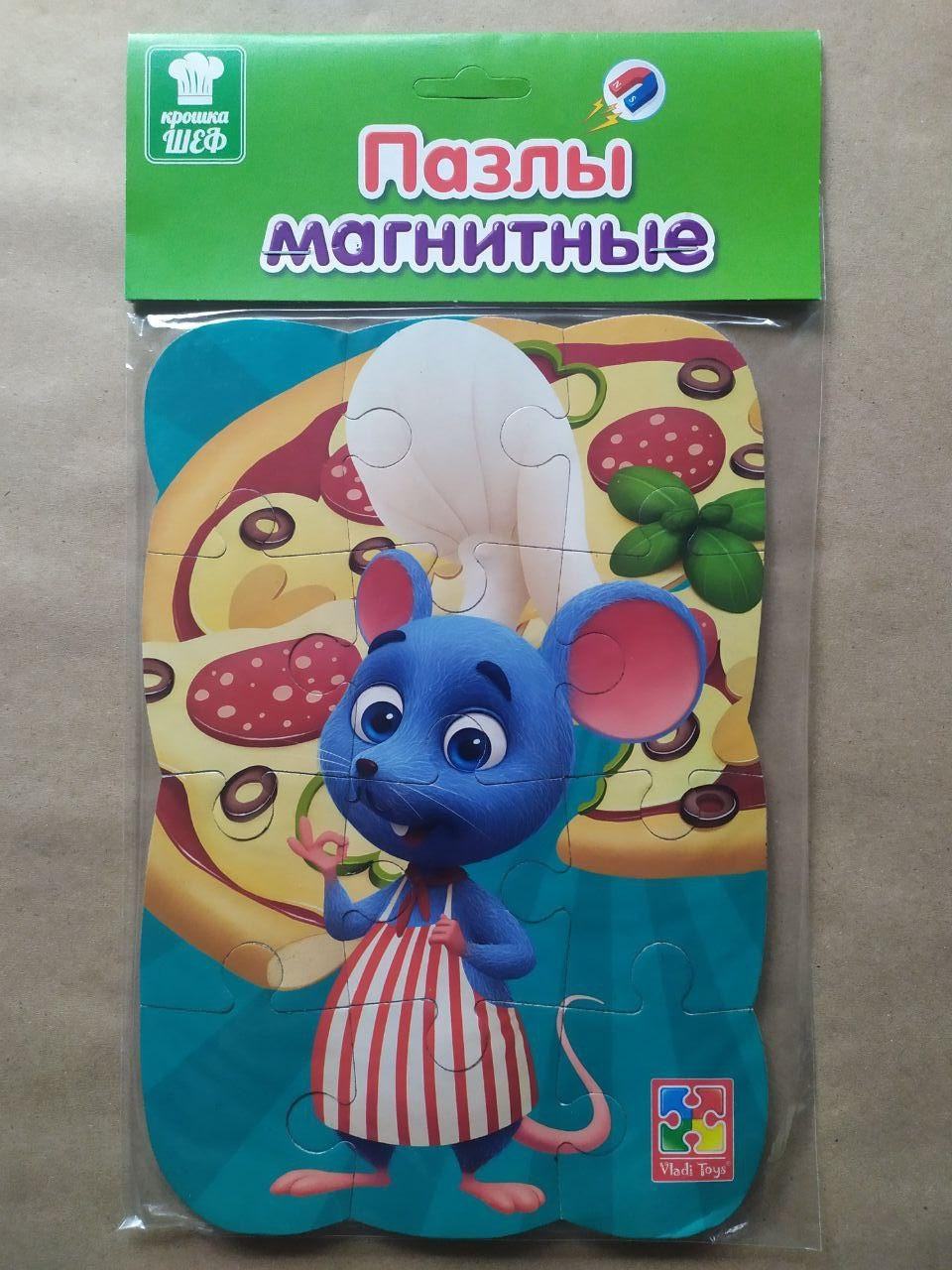 Пазли на магніті Vladi Toys А5 "Крошка шеф" 12 елементів (Рус) (VT3205-68)