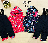 Термо-костюмы детские (куртка +комбинезон) для девочек S&D 1-5лет.оптом LD27