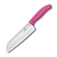 Нож кухонный Victorinox Vx68526.17L5B SwissClassic Santoku 373 мм розовый