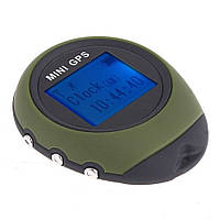 Карманный мини GPS навигатор брелок 16 точек зеленый