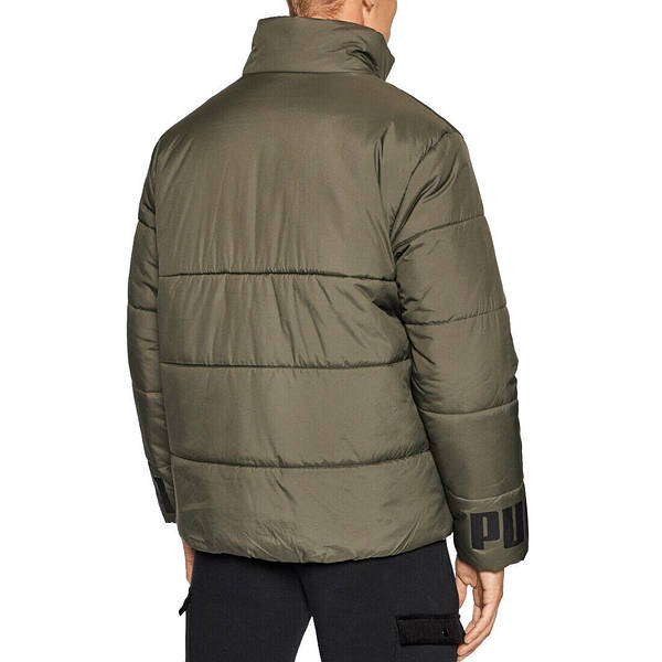 Puma essentials padded long black cheap coat