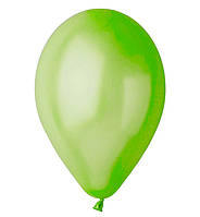 Воздушные шарики (25 см) 10 шт, Италия, цвет - светло-зеленый (металлик)