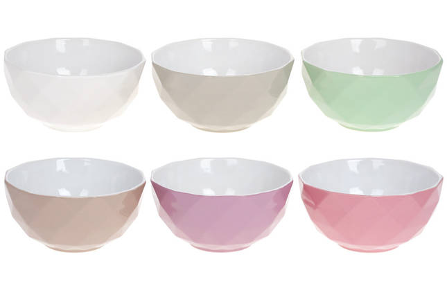 Піала керамічна Ромб 530 мл, 14*7 см.6 різновидів, в пакованні 6 шт. ( 344-180), фото 1