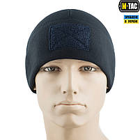 Шапка тактична Watch Cap Elite фліс (320г/м2) з липучкою Dark Navy Blue, фото 3