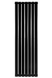 Вертикальний дизайнерський радіатор опалення ARTTIDESIGN Livorno II 7/1800/476/50 чорний матовий, фото 5
