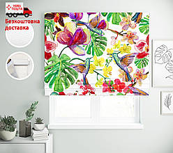 Римські штори з друком Джунглі Колібрі | римські штори з принтом