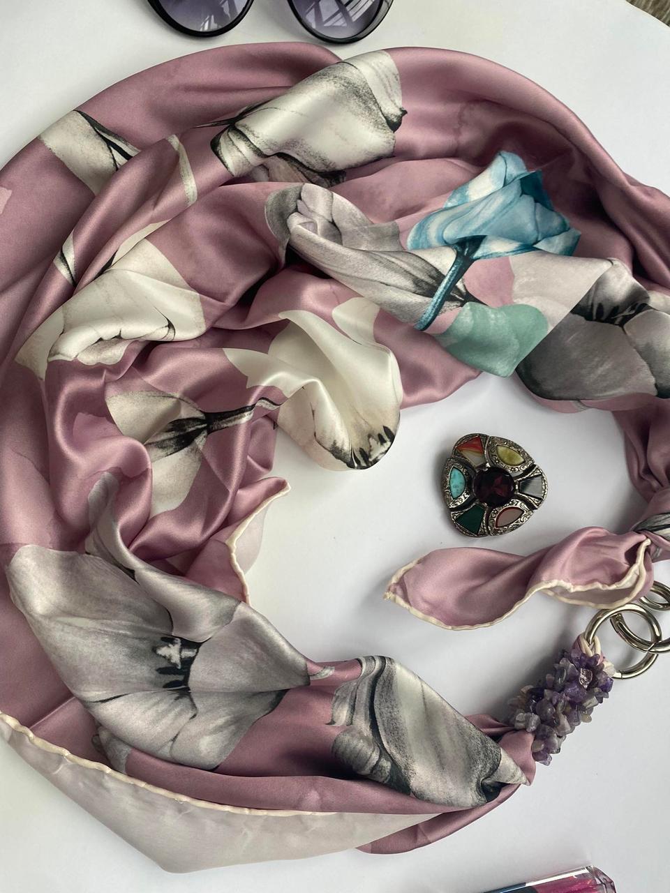 Дизайнерська хустка "Рожева орхідея" колекція VIP від бренду my scarf
