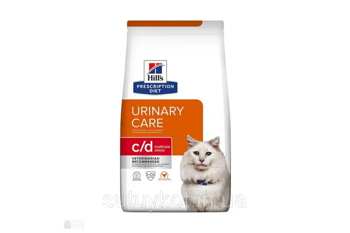 Hills Feline C/D Urinary Stress Feline Chicken корм для кішок для попередження повторних ознак ИЦС, 3 кг