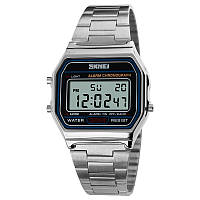 Електронний оригінальний годинник Skmei 1123SI Silver