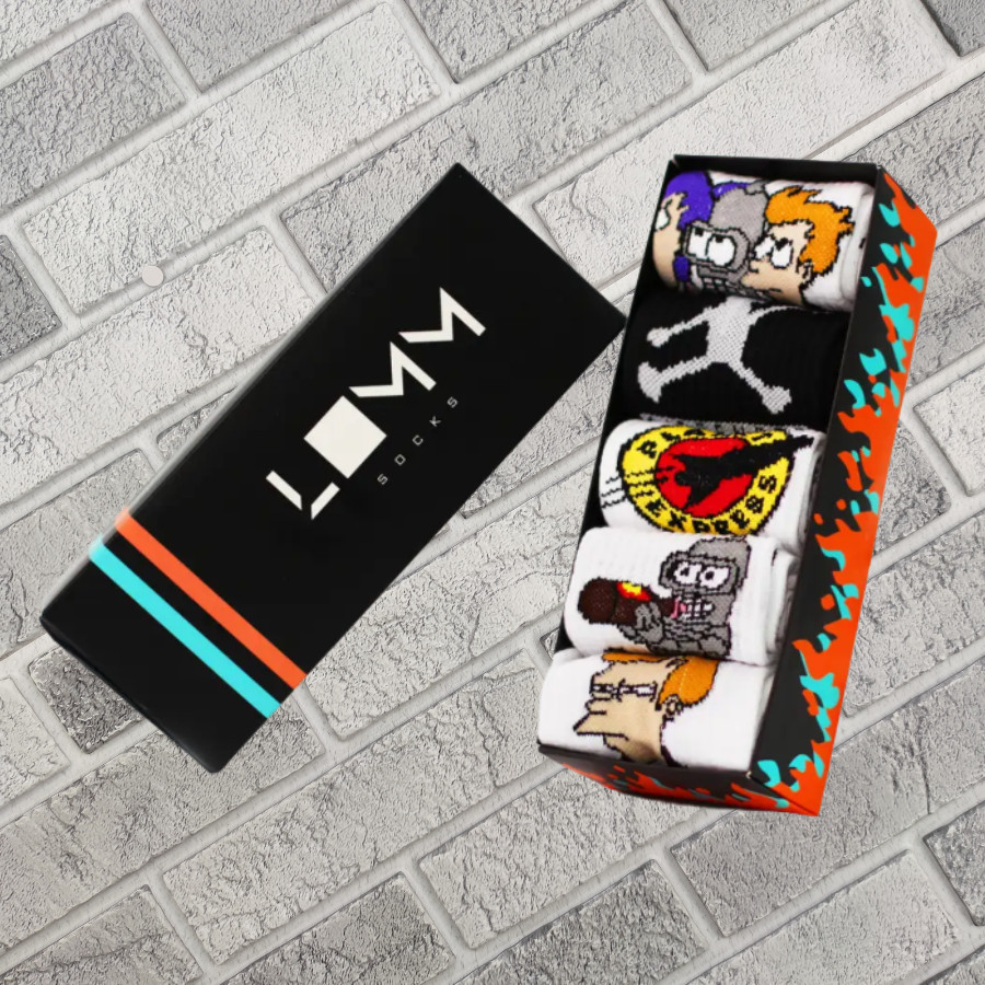 Набір шкарпеток ONE SIZE демісезонні висока гумка в подарунковій коробці (5 пар) №86 FUTURAMA BOX 30032955, фото 1