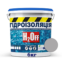 Жидкая гидроизоляция, мастика акриловая универсальная H2Off SkyLine серая, 6 кг