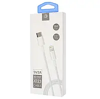 Кабель Data Cable WUW X123 USB-C to lightning 18w Швидка зарядка 1 м Білий