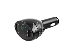 АЗУ Термометр вольтметр VST 708-4 на 2 usb