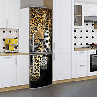 Наклейки на холодильник вінілова, леопард, 200х65 см - Лицьова (В), з ламінуванням