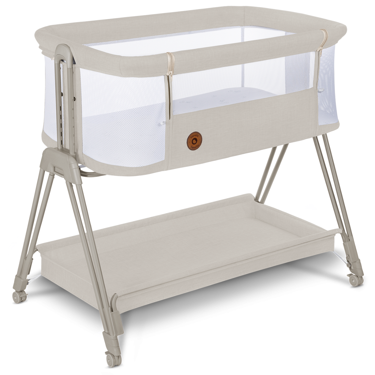 Ліжечко приставне Lionelo LUNA BEIGE SAND, фото 1
