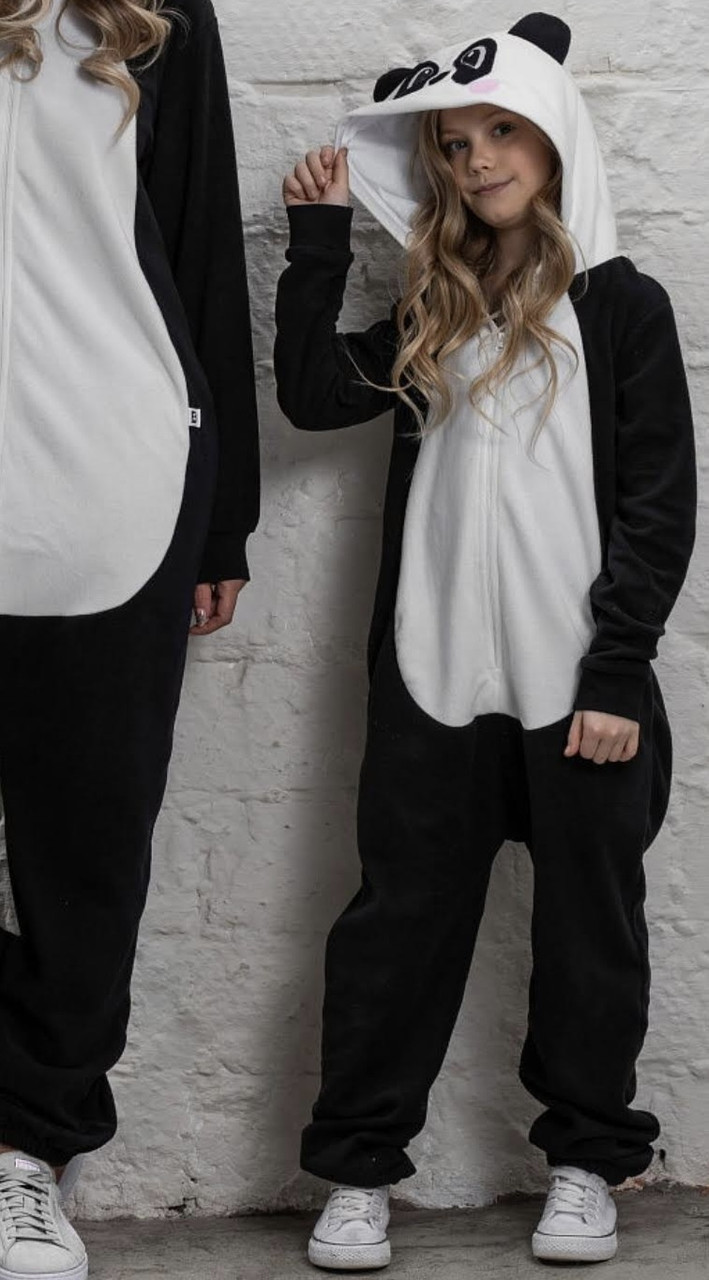Кигуруми детский костюм пижама Панда черно-белая (на рост: 80,86,92,98,104 см), фото 1