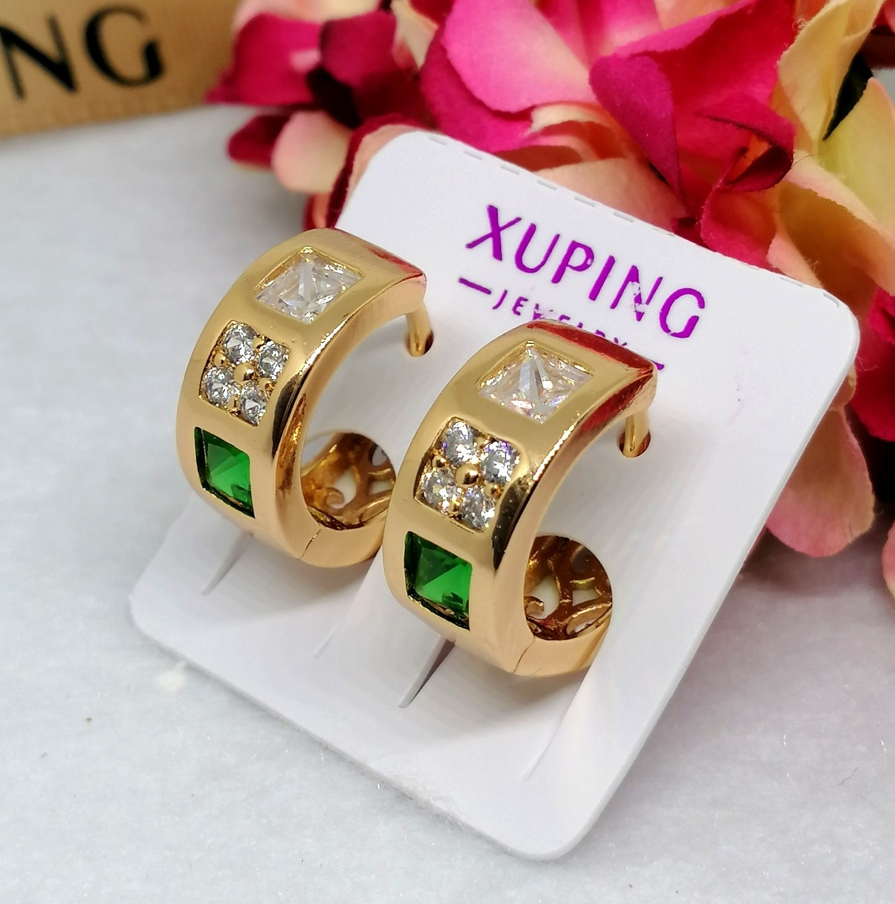 Серьги из медицинского золота. Ювелирная бижутерия Xuping. Позолоченные ...