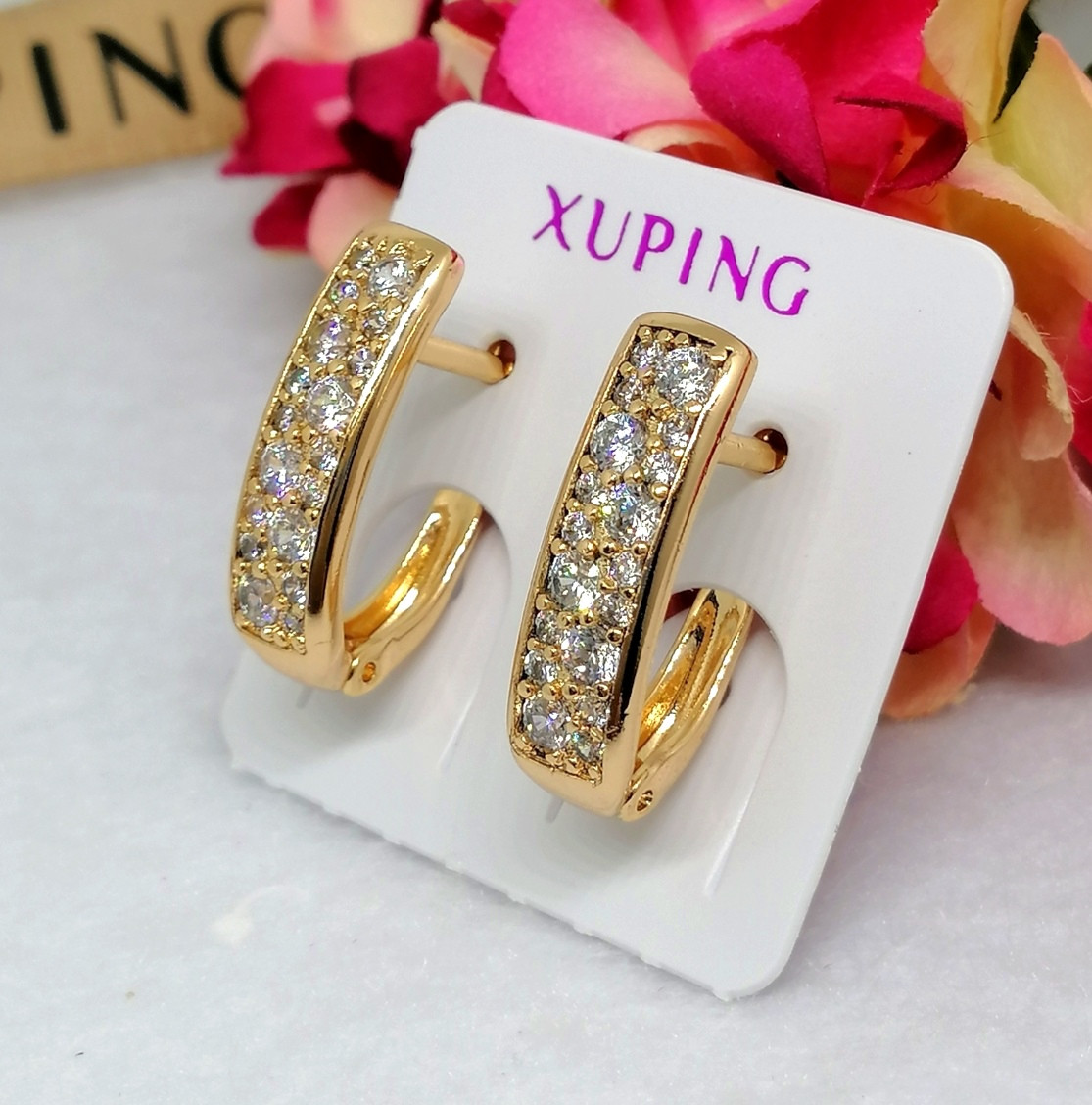 Серьги классика из медицинского золота. Ювелирная бижутерия Xuping ...