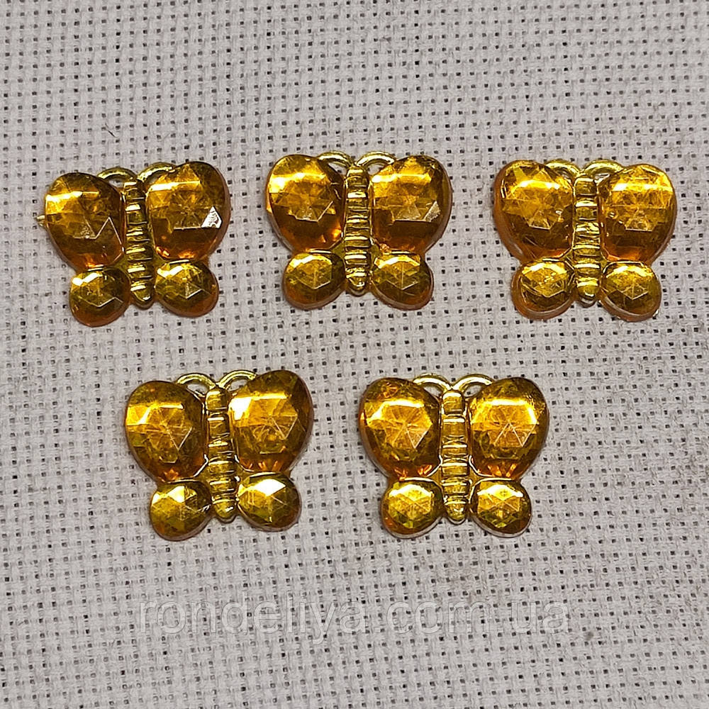 Клейові кабошони акрил "Метелик" 21х18 мм 12 шт уп, фото 1