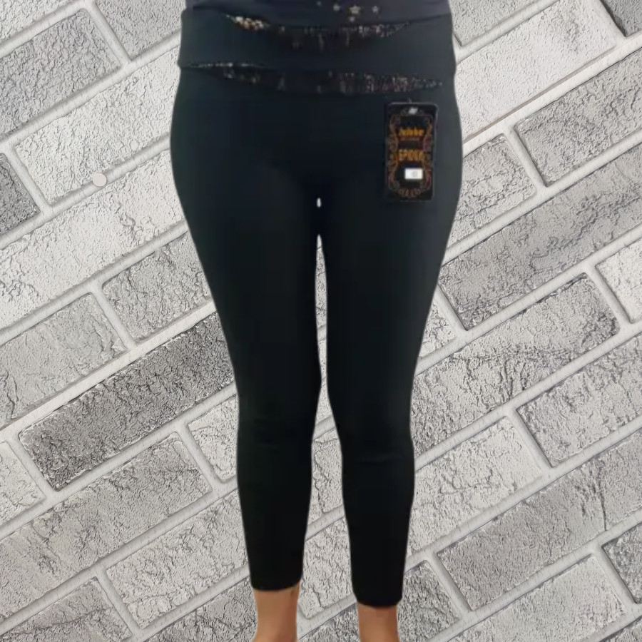 Лосини жіночі зимові брюками на хутрі зі вставками на поясі Jujube чорні розмір S (маломерят) 30032167