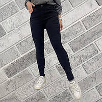 Жіночі лосини на байку імітація джинсів Золото А942 розмір L чорні