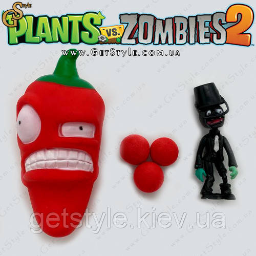 Ігровий набір фігурка Зомбі та стрілялка Jalapeno Plants vs Zombies, фото 1