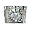 Вбудований стельовий світильник Feron 8150-2 MR16 GU5.3 квадратний срібло-дзеркало, фото 2
