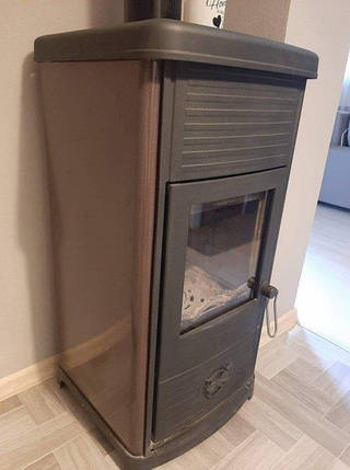 Чавунна піч PLAMEN MAESTRAL N коричневая 10 кВт печі чавунні опалювальні для дому та дачі, фото 2