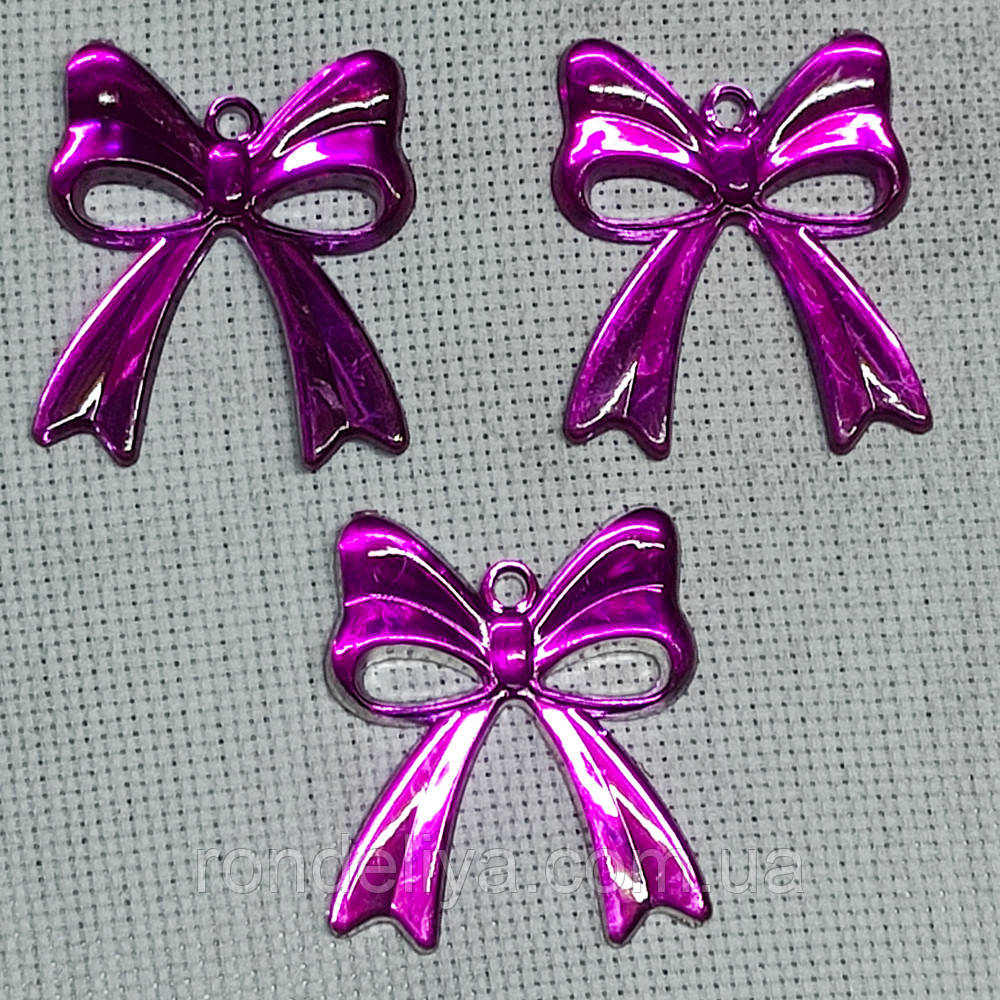 Клейові кабошони акрил "Бантик" 43х36 мм 10 шт уп, фото 1