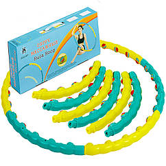 Обруч масажний Hula Hop FI-1358 COLOR BALL (1,5кг, пластик, 6 секцій, d-90cм)