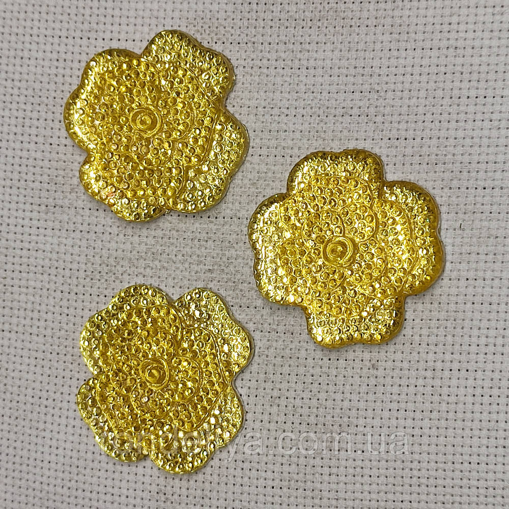 Клейові кабошони акрил "Квітка" 38 мм 6 шт уп, фото 1