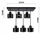 Підвісний стельовий світильник у стилі лофт Luxolar Loft Edison 382 E27 з регульованою висотою чорний, фото 7