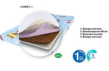 Дитячий безпружинний матрац "Соня 2+" 140*80 см з кокосовим волокном і пінополіуретаном, безкоштовна доставка