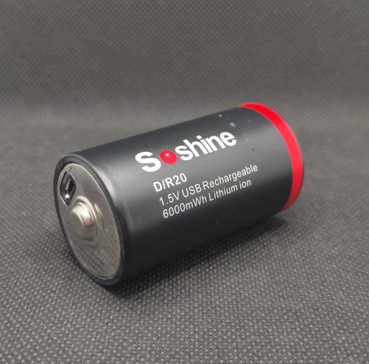 Акумулятор R20 Soshine 1,5v 6000mWh із зарядкою від microUSB (1 шт.)