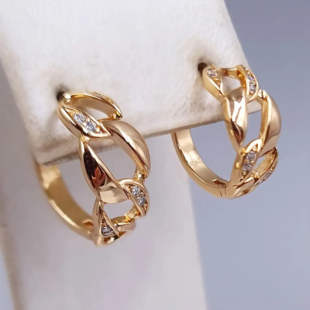 Сережки (1 пара) Xuping. Довжина: 16 мм. Ширина: 7 мм.