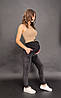 Штани для вагітних утепленні спортивні чорного кольору, фото 2