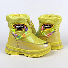 10305W Жовті чобітки дутики для дівчинки тм Tom.m