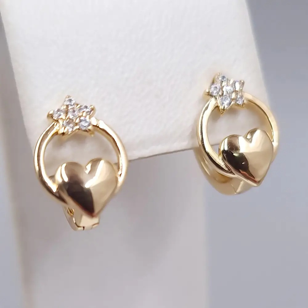 Сережки сердця (1 пара) Xuping. Довжина: 13 мм. Ширина: 10 мм.