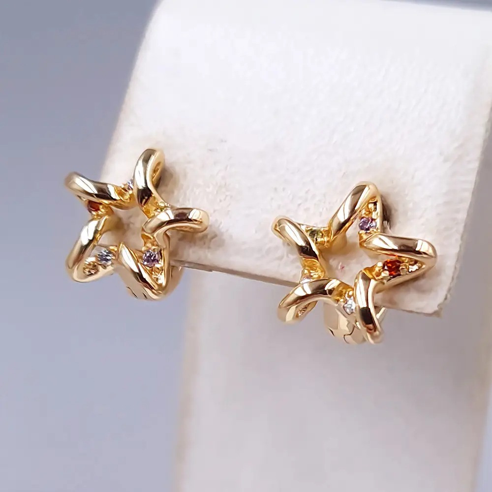 Сережки (1 пара) Xuping. Довжина: 11 мм. Ширина: 11 мм., фото 1