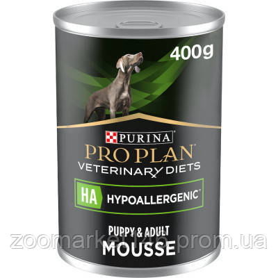 Purina Pro Plan Veterinary Diets HA Hypoallergenic, вологий корм-дієта від алергії у собак, 400 г
