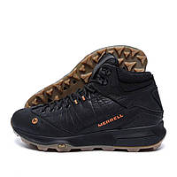 Чоловічі зимові шкіряні черевики MERRELL Black, чоловічі туристичні черевики, чоловічі масивні черевики