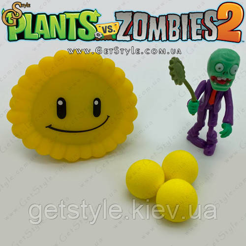 Ігровий набір фігурка Зомбі та стрілялка Sunflower Plants vs Zombies, фото 1