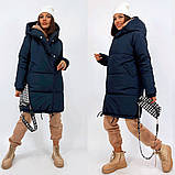 Жіноча зимова тепла плащова куртка Зефірка графіт 42-44, 46-48, 50-52, 54-56, фото 10