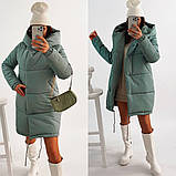 Жіноча зимова тепла плащова куртка Зефірка графіт 42-44, 46-48, 50-52, 54-56, фото 9