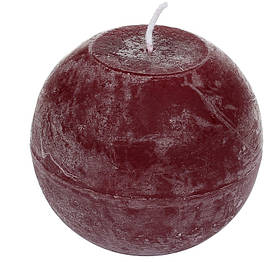 Кругла свічка 10*9 см із темно-червоного парафіну горіння 32 години