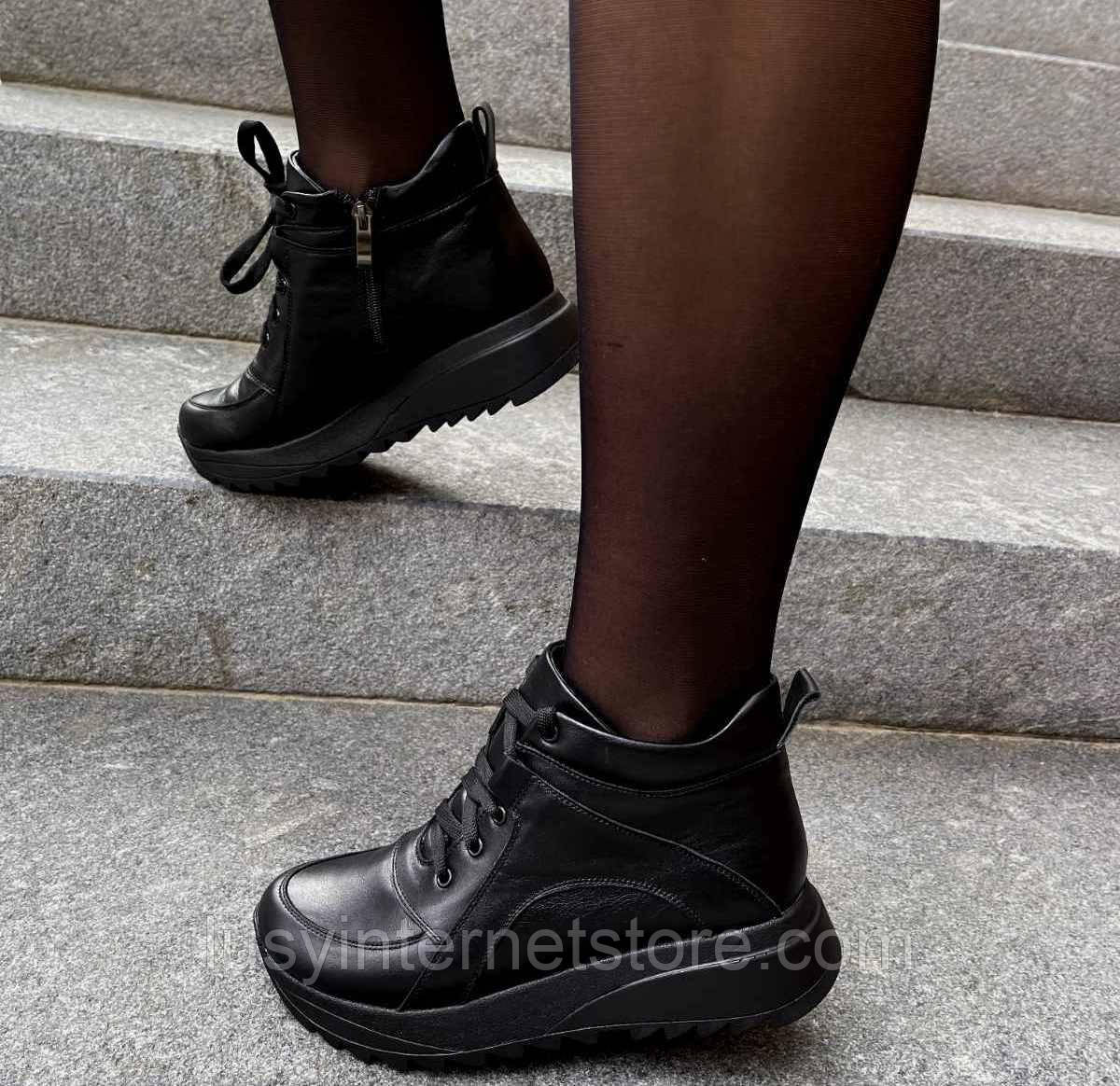 Шкіряні черевики великі розміри весна жіночі від виробника модель ТН22-319-1Б