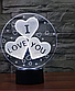 Нічник світильник Creative 3D I love you, фото 4