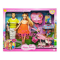 Кукла типа Барби беременная DEFA 8088 в комплекте коляска с ребенком топ 8088-4, нове