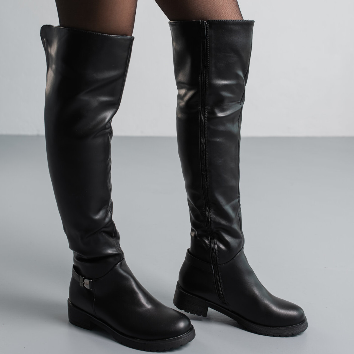 Ботфорти жіночі зимові Fashion Arabella 3855 37 розмір 24 см Чорний код ID 4432443