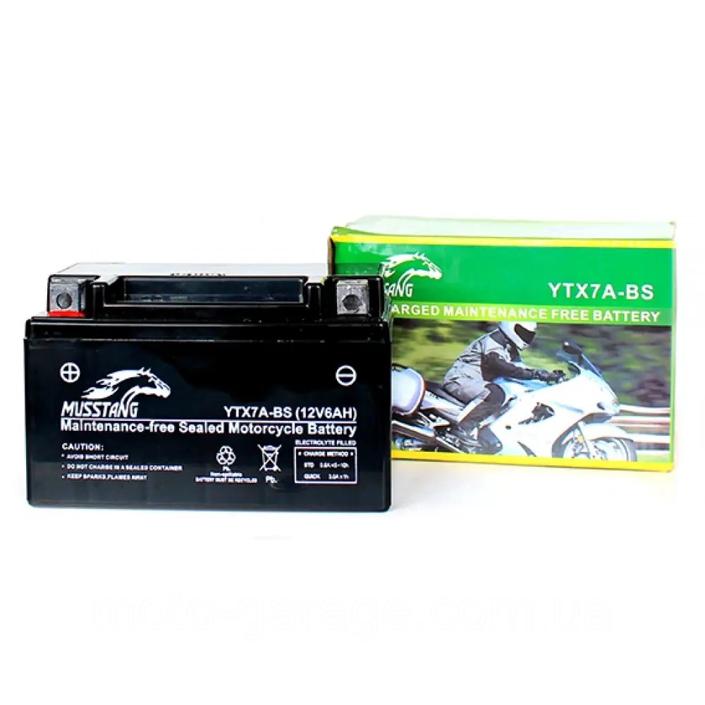 Акумулятор Гелевий,Loncin LX250-15,CR4,Geon CR6,CR5,Musstang, YTX7A-BS, 12V 6AH, (L150xW87xH93мм) "YTZ10S"